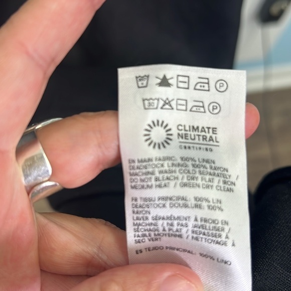 REFORMATION - Deliah 100 % Linen V Neck Halter Neckline Maxi Dress Size 16 - Picture 8 of 13